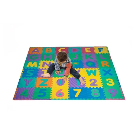 Trademark Global Foam Floor Alphabet & Number Puzzle Mat for Kids AF338001